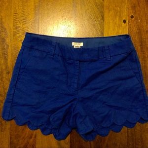 J. Crew Linen Scalloped Shorts